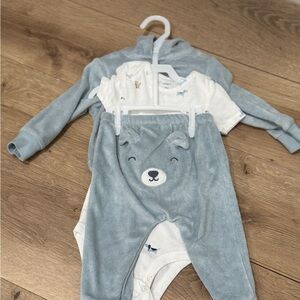 Carter's Gray and White Bear Bodysuit Set